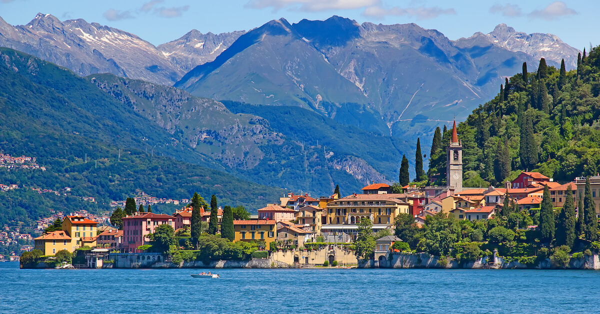 The town of Tremezzo on Lake Como, in the Lombardy region, one of the most relaxing Italy honeymoon destinations