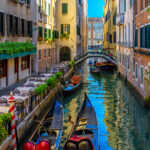 Restaurant along a canal in Venice