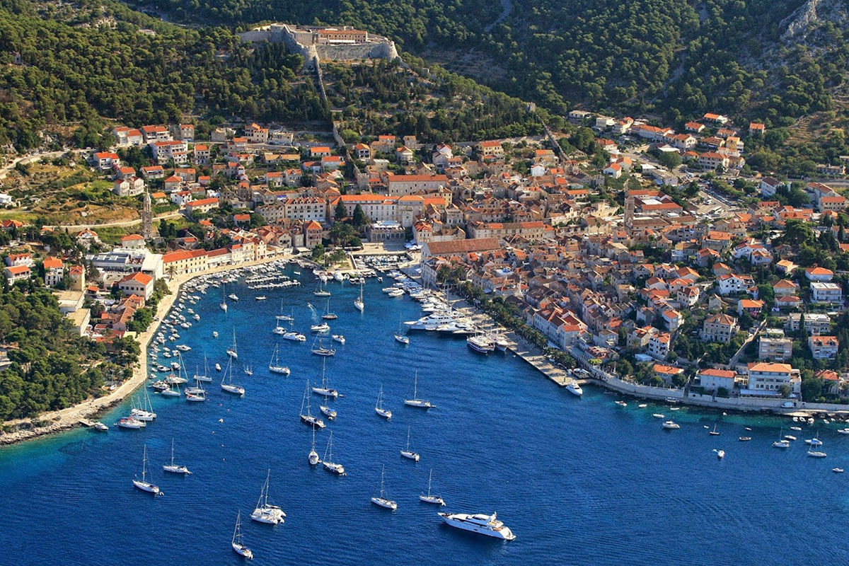 <b>Adriana Spa Hotel, Hvar</b> - With clean lines, geometric patterns and clever light fixtures, the Adriana Spa Hotel is design-focused with features that include a rooftop saltwater pool, Butchery&Wine restaurant as well as yoga classes offered to guests. Only a 4-minute walk to the Hvar Cathedral and 11-minutes’ stroll to the Spanish Fortress, this deluxe hotel is both stylish and central to the historic sights.