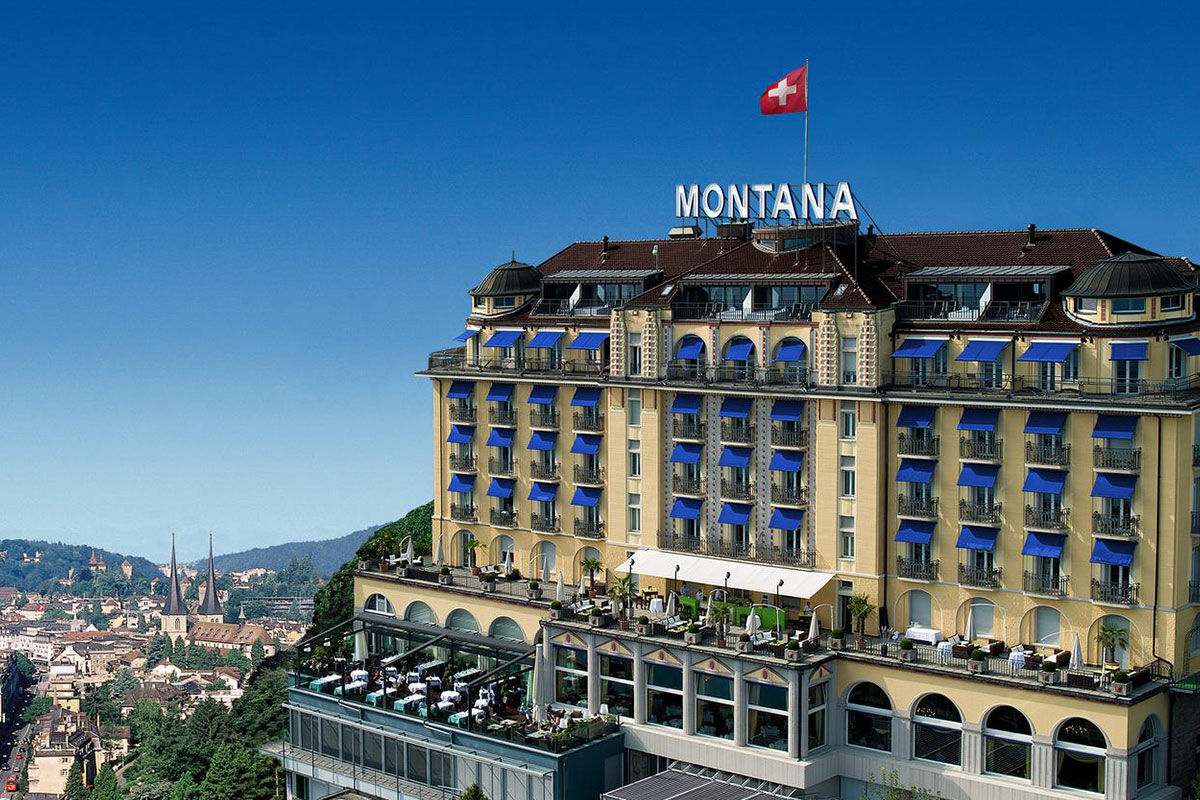 <b>Art Deco Montana</b> - Towering high above Lake Lucerne, the Art Deco Montana is in a panoramic location that is especially evident from its rooftop terrace and heated conservatory. The Mediterranean restaurant is lavish, the bar is stylish, and the lounge is warm and sleek.