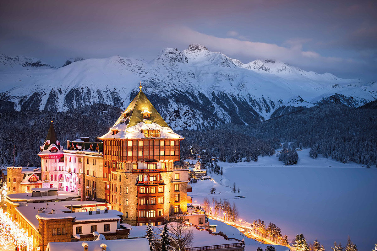<b>Badrutt’s Palace</b> - A 1896 gothic-style landmark luxury hotel, Badrutt’s Palace is surrounded by the Swiss Alps and overlooks Lake Saint Moritz. A grand lobby, elegant dining rooms and classical rooms all add to the historic splendor of this exceptional dwelling place.