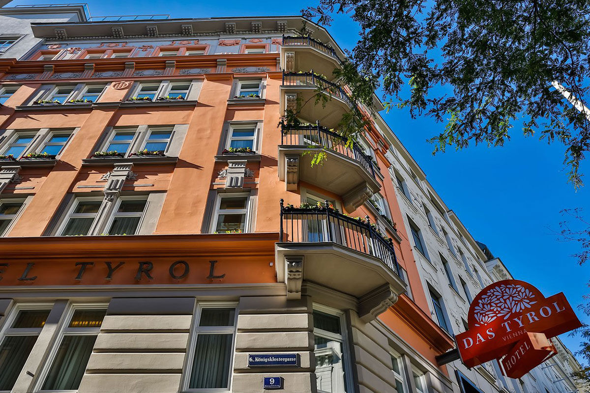 <b>Hotel Das Tyrol</b> - Shimmering gold and red velvet chairs reign at the Hotel Das Tyrol, along with original artworks by contemporary artists. This mod-chic hotel features a gold-tiled spa with a sauna and is a 13-minute stroll to the Hofburg Imperial Palace.