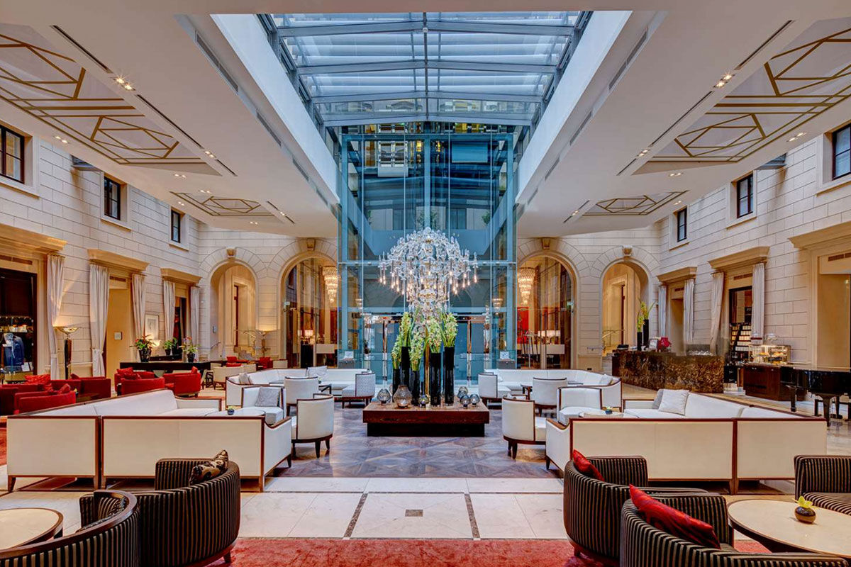 <b>Palais Hansen Kempinski</b> - Within an 1873 building, this lavish hotel has soaring ceilings in the lobby lounge, a sleek bar with black leather seating, and an indoor pool with trendy technicolor lighting. The décor is a mix between modern and traditional Viennese styles and the dining area features a vertical wall garden.