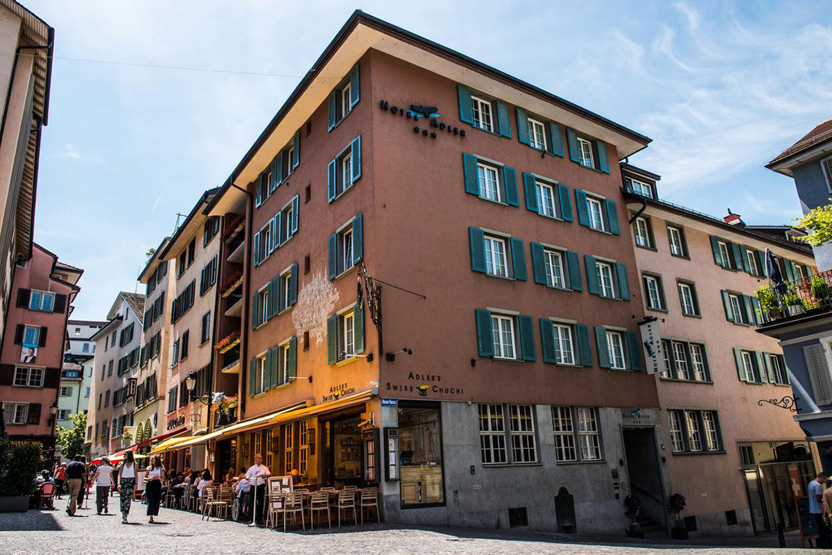 <b>Hotel Adler Zurich</b> - Only a 6-minute walk from the Grossmunster cathedral, this relaxed boutique hotel is centrally located and offers the comfort of home. With exposed beams, wood furnishings and cozy rooms, guests appreciate the inviting indoors as well as the outdoor terrace restaurant.