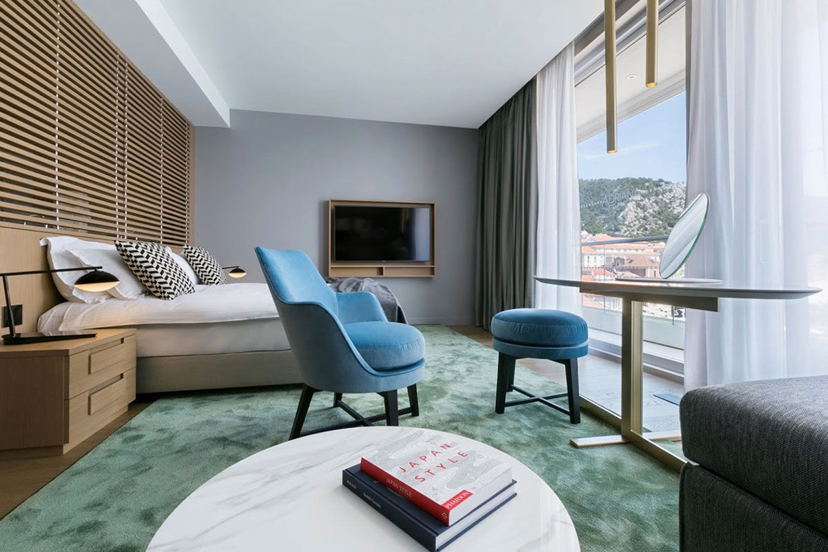 <b>Adriana Spa Hotel, Hvar</b> - With clean lines, geometric patterns and clever light fixtures, the Adriana Spa Hotel is design-focused with features that include a rooftop saltwater pool, Butchery&Wine restaurant as well as yoga classes offered to guests. Only a 4-minute walk to the Hvar Cathedral and 11-minutes’ stroll to the Spanish Fortress, this deluxe hotel is both stylish and central to the historic sights.