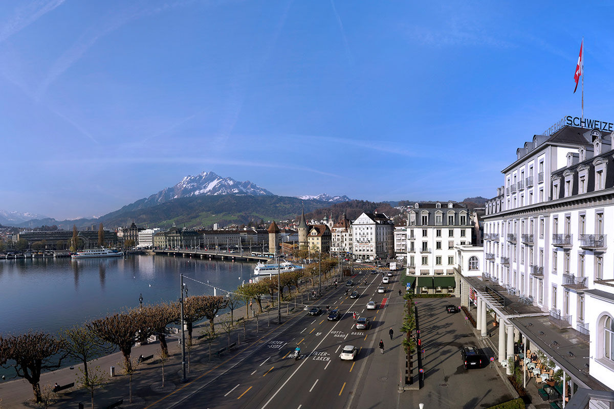 <b>Hotel Schweizerhof</b> - Built in 1845, this Rococo-styled hotel is nestled right in the Old Town and is a 5-minutes’ walk to the iconic Kapellbrucke covered bridge. The glass-enclosed restaurant, terrace and sleek bar are all open for investigating.