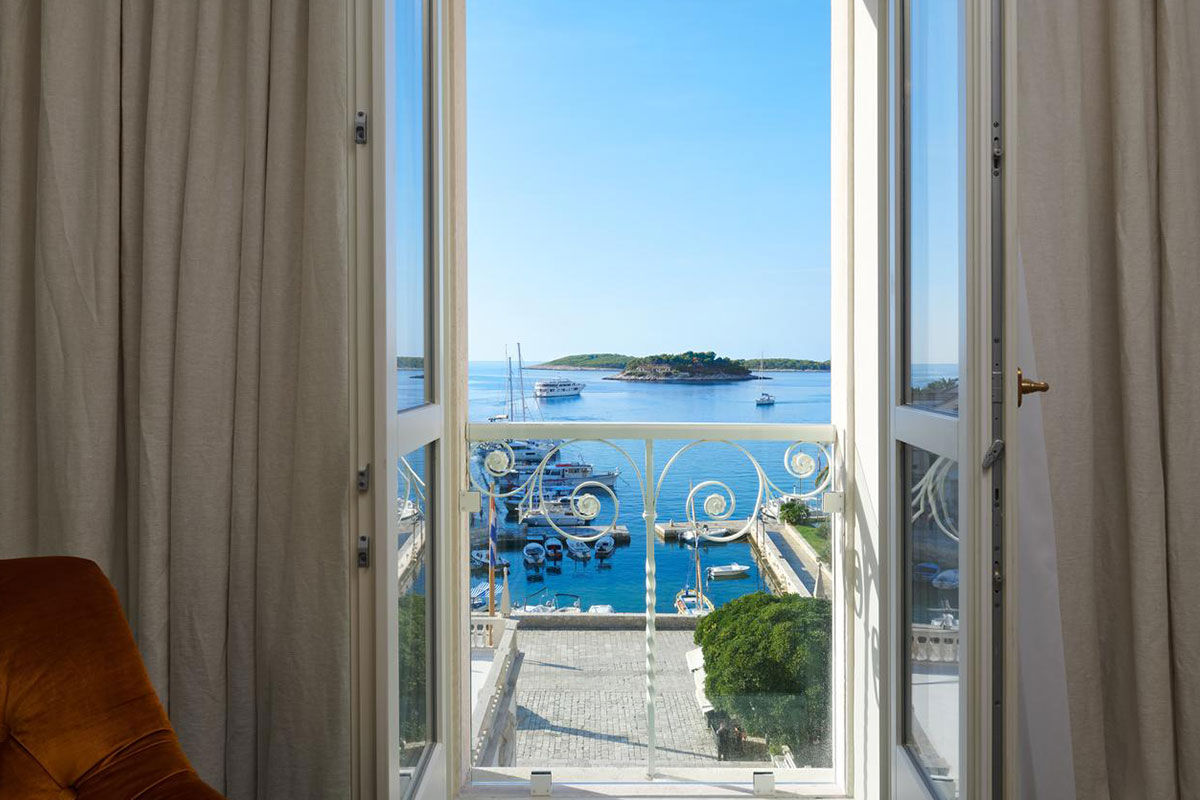 <b>Palace Elisabeth, Hvar</b> - Set in a stately building from 1869, this genteel hotel sits on a cobbled square facing the Port of Hvar. Palace Elisabeth quietly boasts of its upscale Italian restaurant that offers panoramic views, its outdoor terrace lounge with plush seating, as well as the courtyard pool to which guests retreat after a drink at the refined bar.