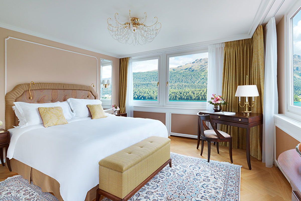 <b>Badrutt’s Palace</b> - A 1896 gothic-style landmark luxury hotel, Badrutt’s Palace is surrounded by the Swiss Alps and overlooks Lake Saint Moritz. A grand lobby, elegant dining rooms and classical rooms all add to the historic splendor of this exceptional dwelling place.