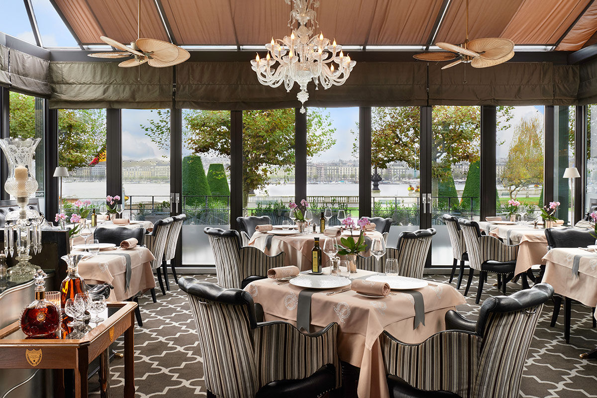 <b>Hotel d’Angleterre</b> - On the shores of Lake Geneva and with panoramic views of Mont Blanc, this stately hotel offers a stylish cigar lounge, plush bar, restaurant and café. With classically-styled rooms and luxe furnishings, guests are welcomed into elegance and sophistication.