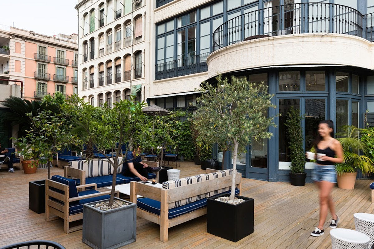 <b>Praktik Rambla</b> - With only a 5-minute walk to the Plaza Catalunya and Las Ramblas, this townhouse hotel features mosaic floors and molded ceilings, making for an overall Gothic façade. There’s an outdoor terrace with a fountain and couches for guests to reflect on the day.
