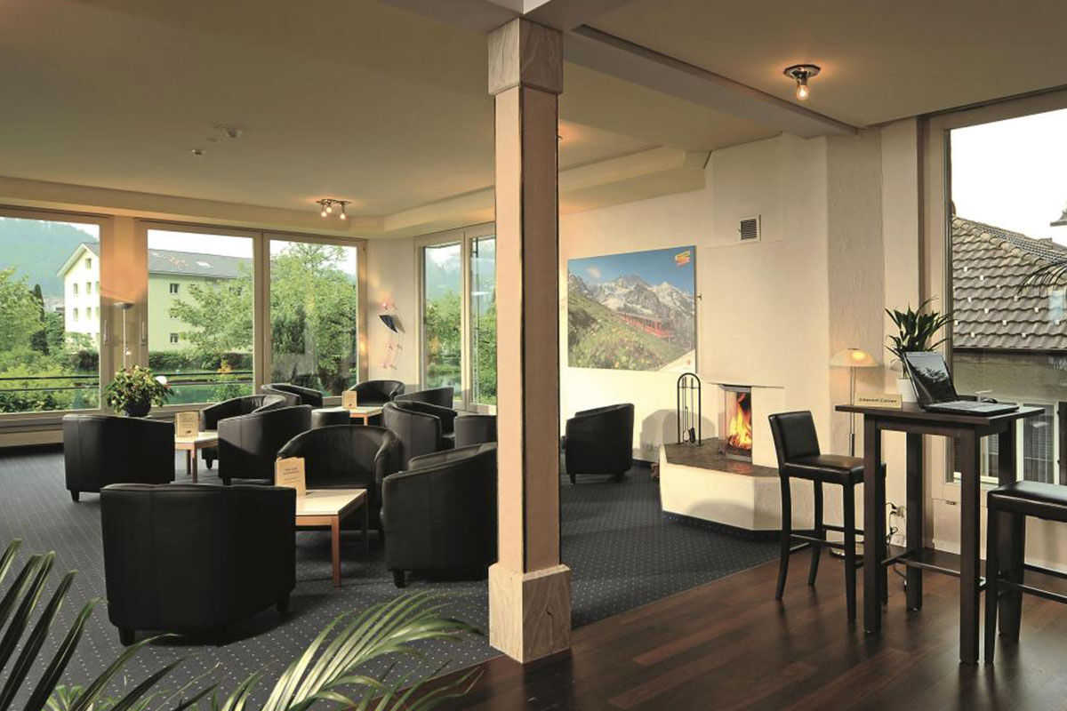 <b>Aparthotel Goldey, Interlaken</b> - Sitting on the banks of the River Aare, this boutique hotel rests with the backdrop of the mountainous skyline. The bar features a fireplace, the rooms are cozy and comfortable, and the garden features a terrace to take in the views.