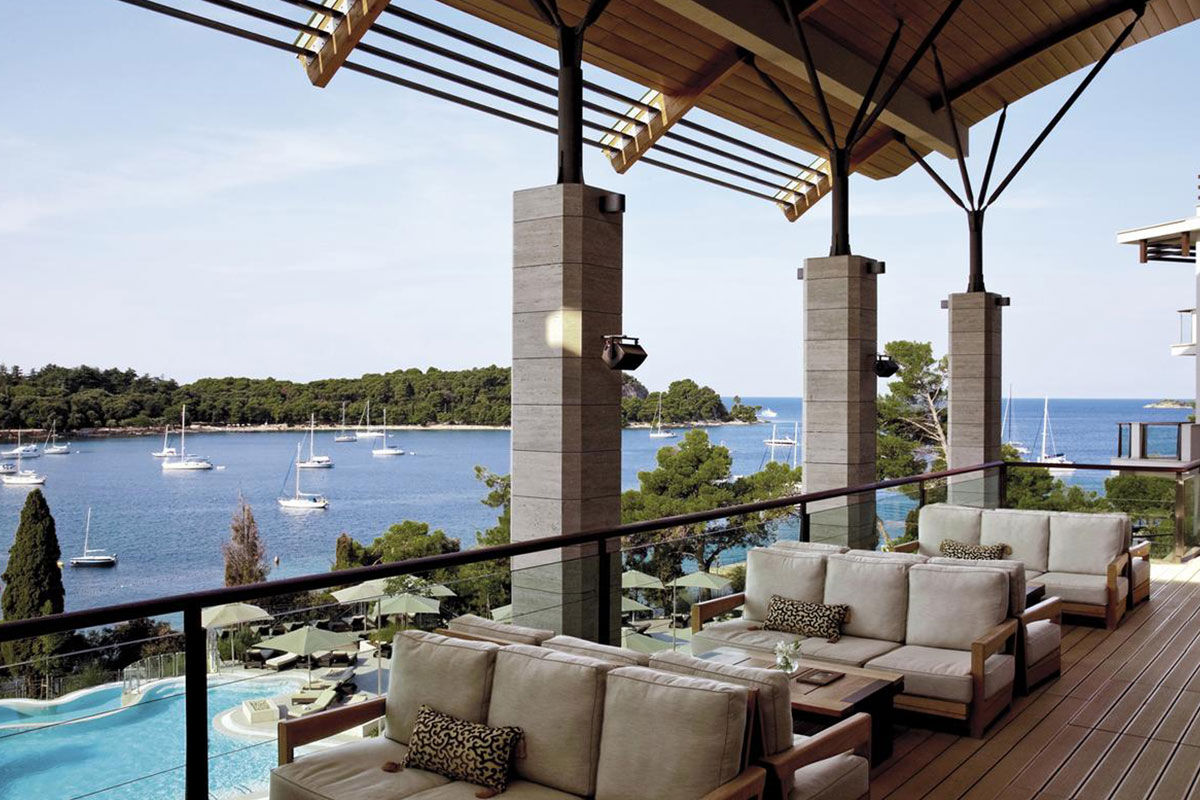 <b>Hotel Monte Mulini</b> - Set in a protected ancient forest overlooking the Adriatic Sea, the Hotel Monte Mulini is a luxury resort with only a 15-minutes’ walk into Rovinj’s city center. There’s a refined European restaurant, a glass-enclosed Mediterranean eatery, 4 outdoor pools, a bar with sea views and direct beach access for guests to take advantage of.