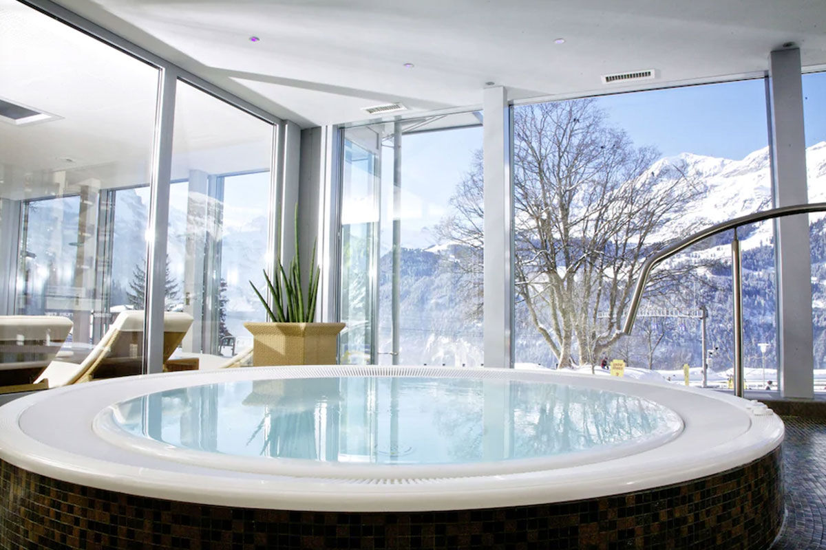 <b>Hotel Silberhorn, Lauterbrunnen</b> - With down-to-earth and classically modern rooms, the Hotel Silberhorn’s claim to fame is its incredible views from within the idyllic Lauterbrunnen valley. This wellness hotel offers a spa, Swiss ski school, unassuming restaurant with a fireplace, terrace and a sunroom.