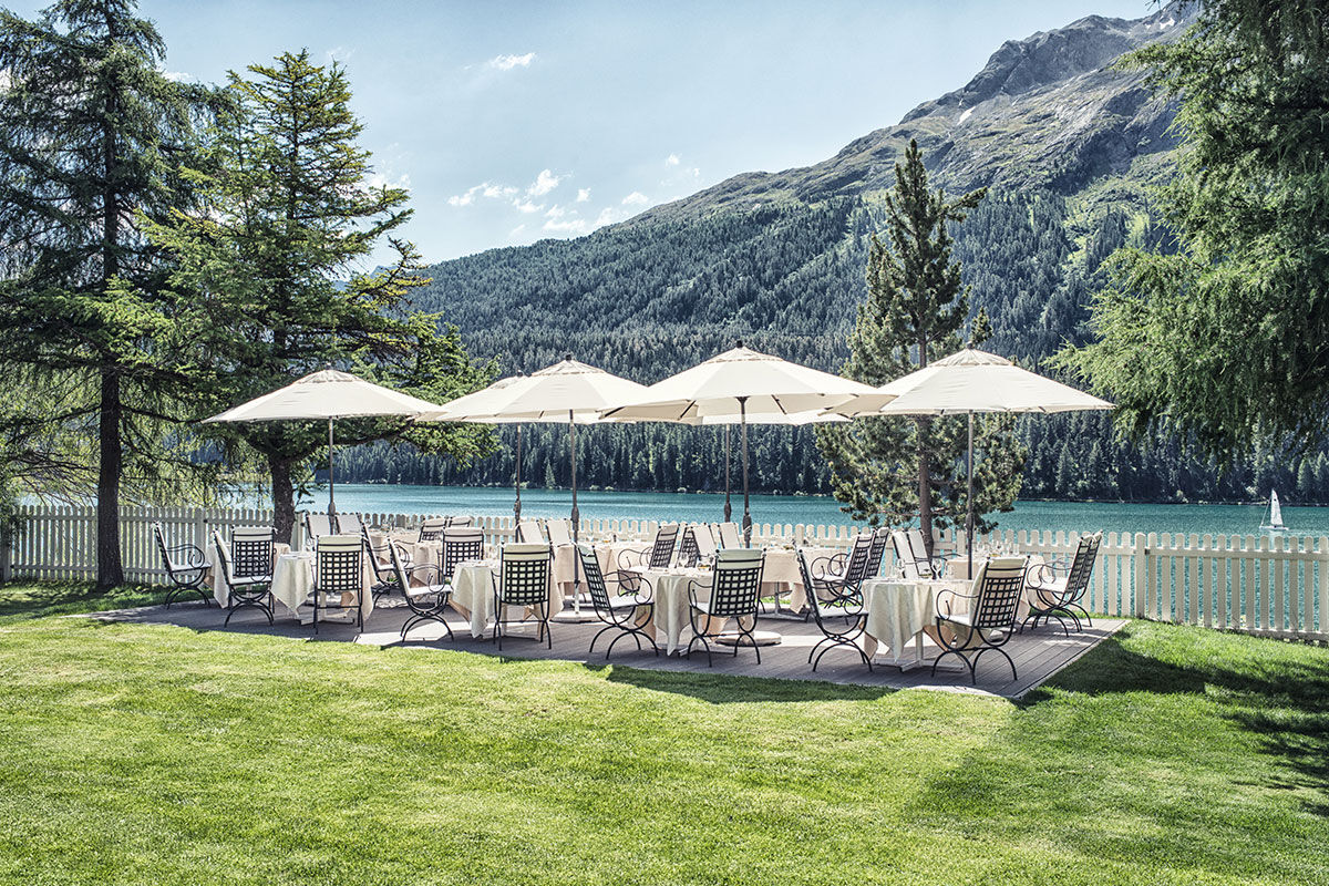 <b>Badrutt’s Palace</b> - A 1896 gothic-style landmark luxury hotel, Badrutt’s Palace is surrounded by the Swiss Alps and overlooks Lake Saint Moritz. A grand lobby, elegant dining rooms and classical rooms all add to the historic splendor of this exceptional dwelling place.