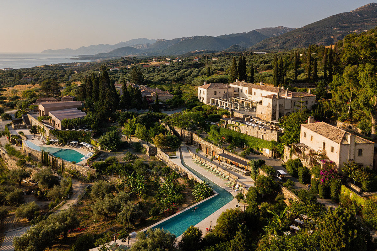 <b>Kinsterna, Monemvasia</b> - Set on a hilltop overlooking the Aegean Sea, this upscale hotel embraces guests with its stone walls, vine-covered terraces and lush Mediterranean gardens that are filled will citrus trees. Within this fairytale historic mansion, there are two pools, three restaurants and a sauna/steam room as well as café, bar, and kids’ playground.