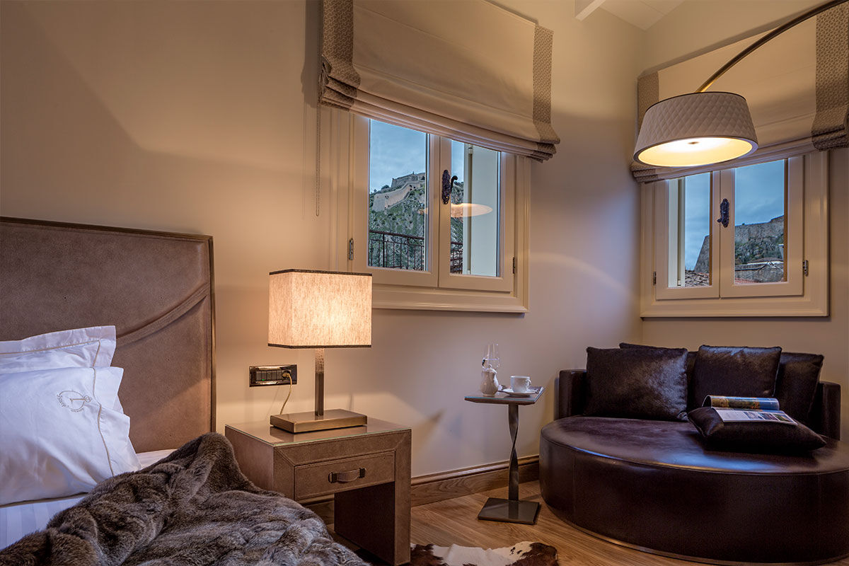 <b>3Sixty, Nafplion</b> - Set within a refurbished 19th century neoclassical house, this boutique hotel is in the heart of Nafplio’s historical center and within walking distance to the picturesque harbor. With a luxe-sleek design, the 3Sixty Hotel draws guests seeking class with a little local flair.