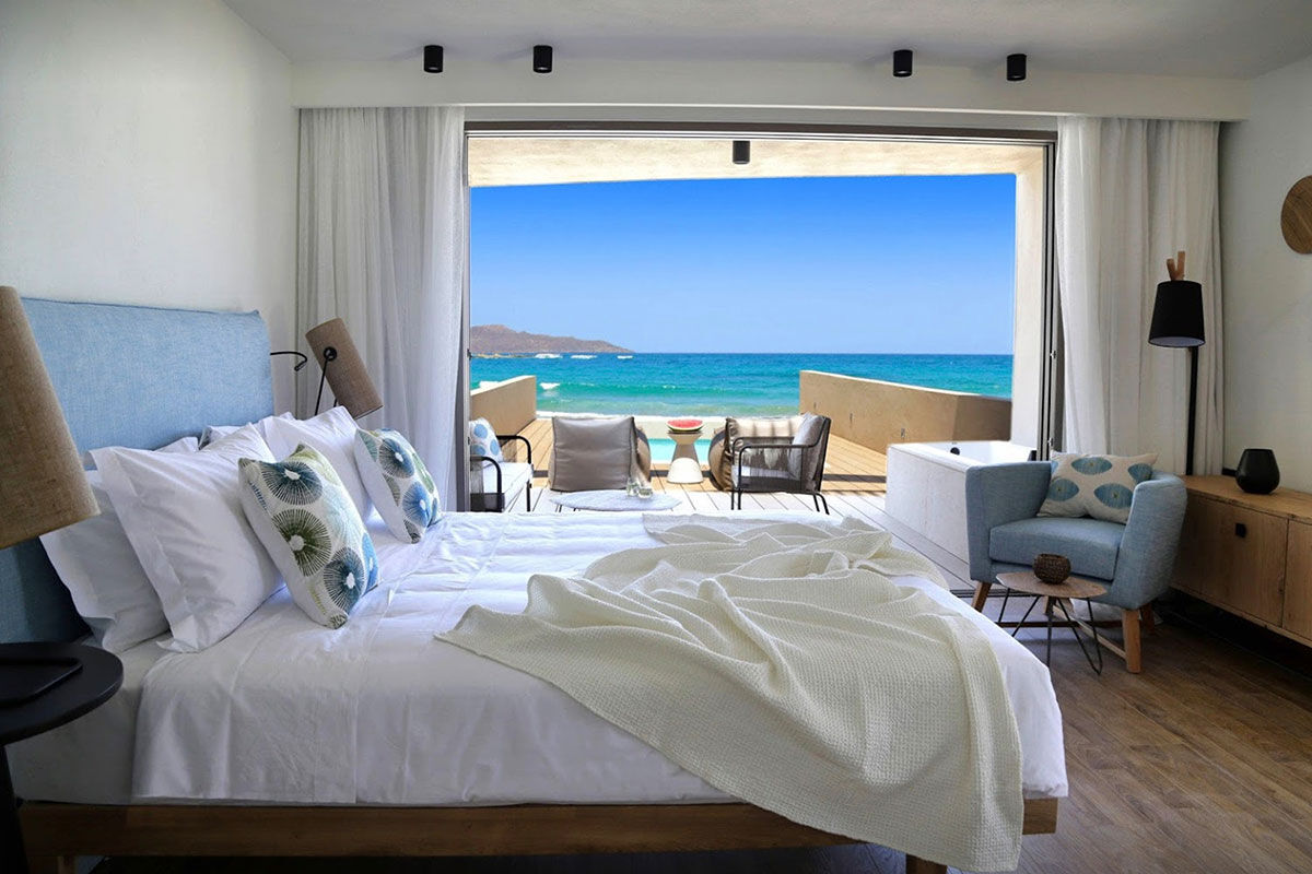 <b>Domes Noruz Chania, Autograph Collection, Chania</b> - This adults-only lifestyle resort is a dreamy seaside oasis for the cosmopolitan traveler. With modern Greek design, and views of Agioi Apostoli Beach at every turn, guests can stimulate their senses and awaken their curiosity. A short taxi ride delivers guests to the lively, yet sophisticated town of Chania.