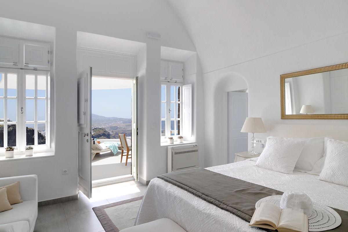 <b>Aqua Suites, Imerovigli</b> - Nestled within the settlement of Imerovigli, the Aqua Suites are removed from the noisy town center but have access to the major sights and attractions Santorini has to offer. With panoramic views of the caldera and volcano, this boutique luxury hotel invites you to experience a sanctuary of tranquility and bliss.