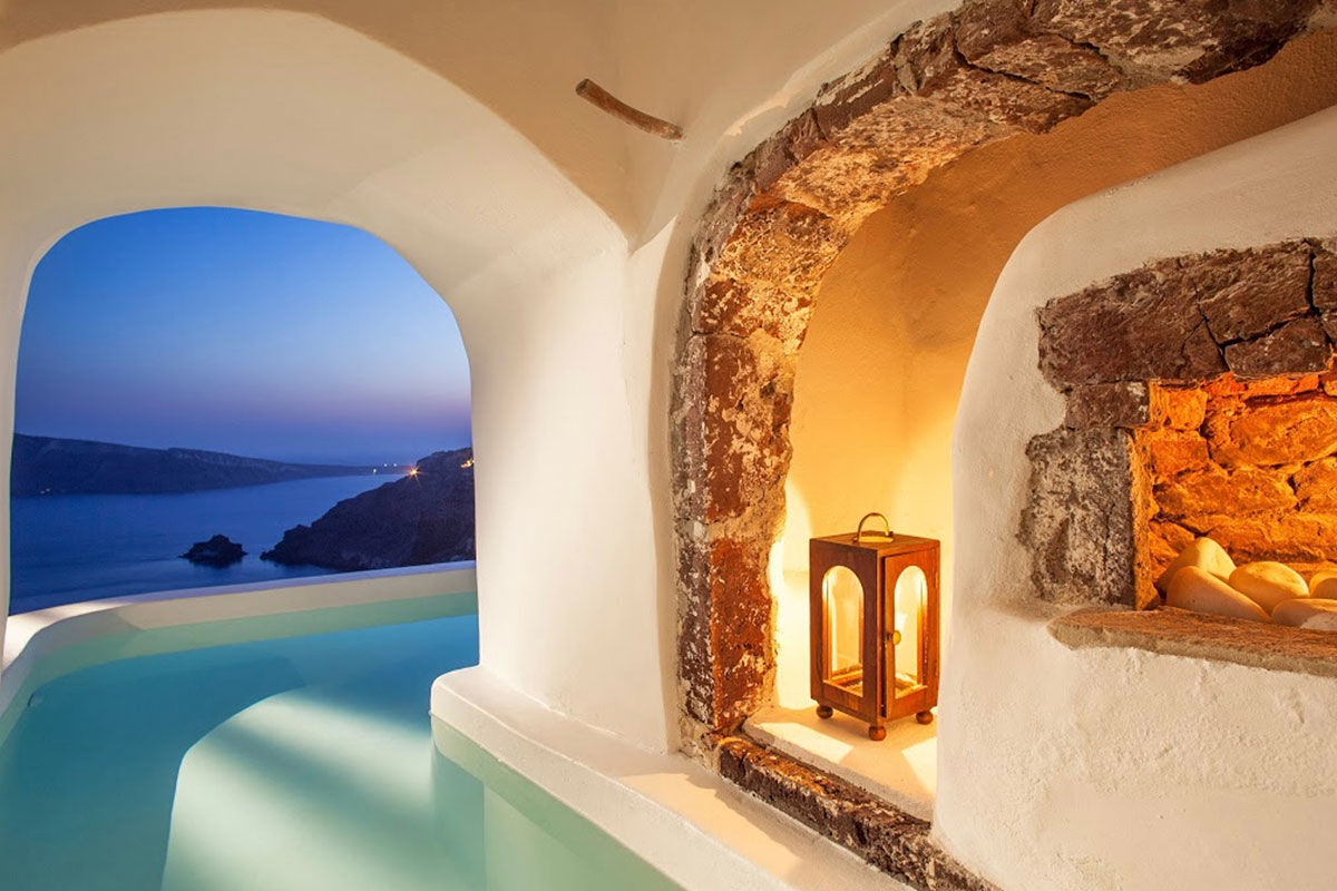 <b>Canaves Oia Suites, Oia</b> - Enveloped by the emerald Aegean and dramatic beauty of Santorini, the Canaves Oia Suites invites guests seeking luxury and elegance with modern furnishings and Caldera views. The Petra Restaurant & Bar serves Greek cuisine with a creative twist and the spa hosts yoga classes for the mindful traveler.