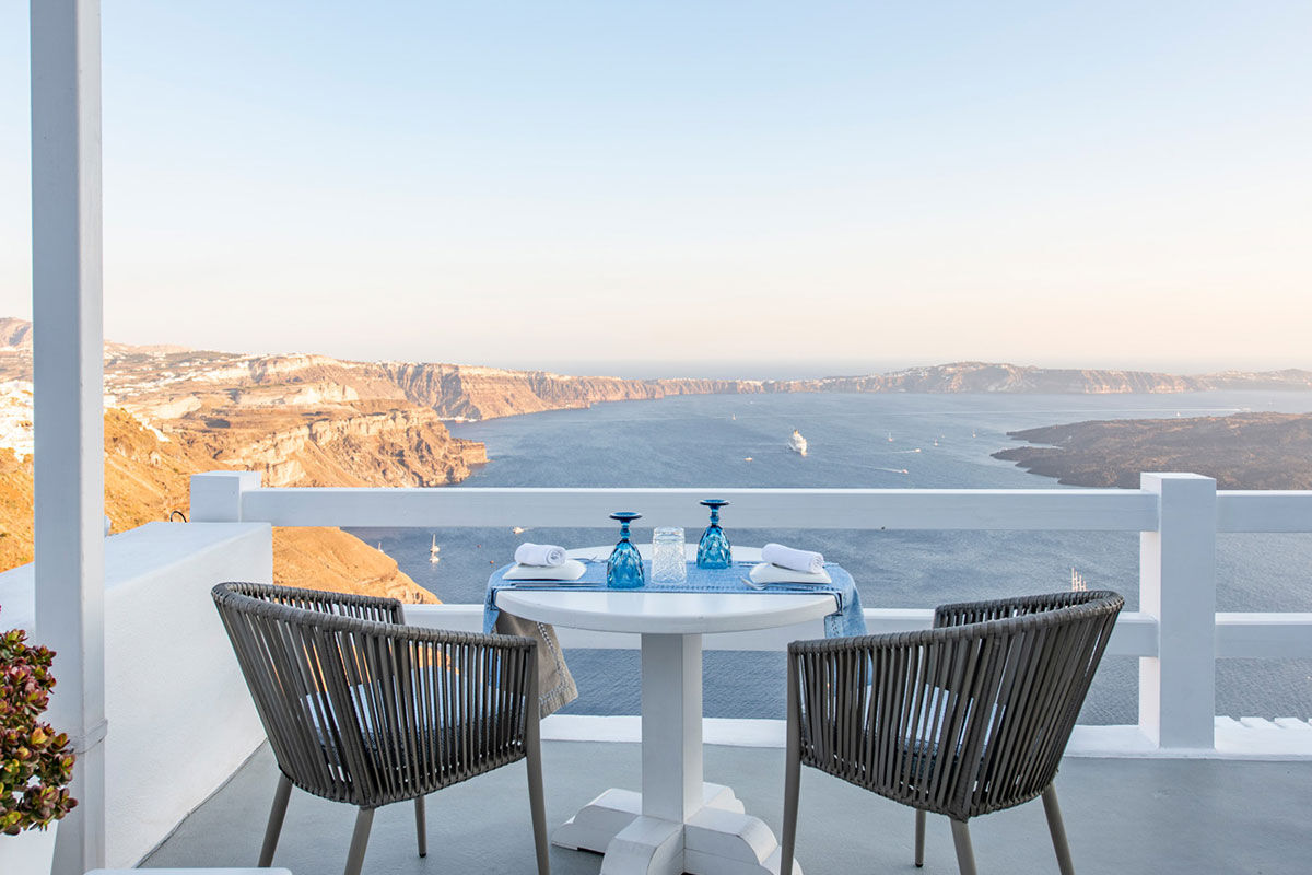 <b>Aqua Suites, Imerovigli</b> - Nestled within the settlement of Imerovigli, the Aqua Suites are removed from the noisy town center but have access to the major sights and attractions Santorini has to offer. With panoramic views of the caldera and volcano, this boutique luxury hotel invites you to experience a sanctuary of tranquility and bliss.