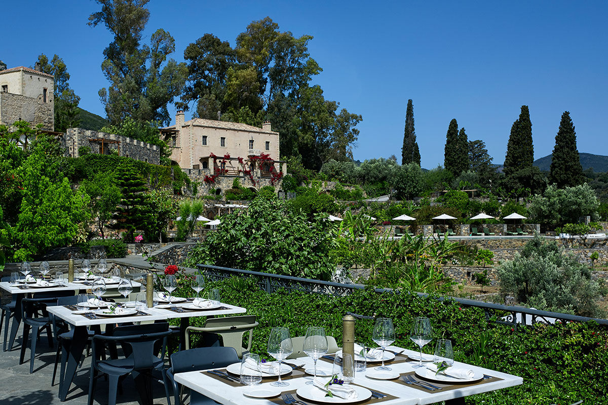 <b>Kinsterna, Monemvasia</b> - Set on a hilltop overlooking the Aegean Sea, this upscale hotel embraces guests with its stone walls, vine-covered terraces and lush Mediterranean gardens that are filled will citrus trees. Within this fairytale historic mansion, there are two pools, three restaurants and a sauna/steam room as well as café, bar, and kids’ playground.
