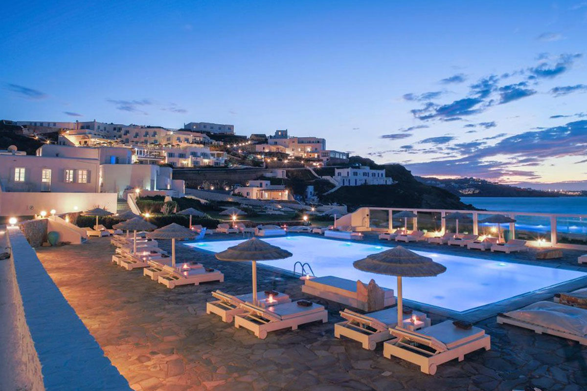 <b>Mykonos Bay, Mykonos Town</b> - Set on a sandy beach, and a short walk into town, Mykonos Bay Hotel offers the best of both worlds. It features bright rooms with whitewashed walls, a restaurant with Mediterranean cuisine, an outdoor saltwater pool, poolside bar — even bikes for loan. What more could you ask from this Aegean dream?