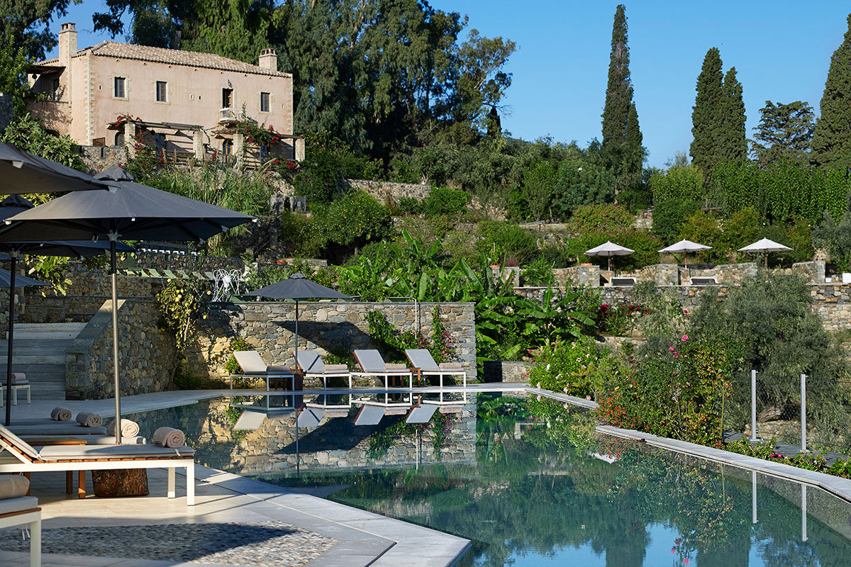 <b>Kinsterna, Monemvasia</b> - Set on a hilltop overlooking the Aegean Sea, this upscale hotel embraces guests with its stone walls, vine-covered terraces and lush Mediterranean gardens that are filled will citrus trees. Within this fairytale historic mansion, there are two pools, three restaurants and a sauna/steam room as well as café, bar, and kids’ playground.