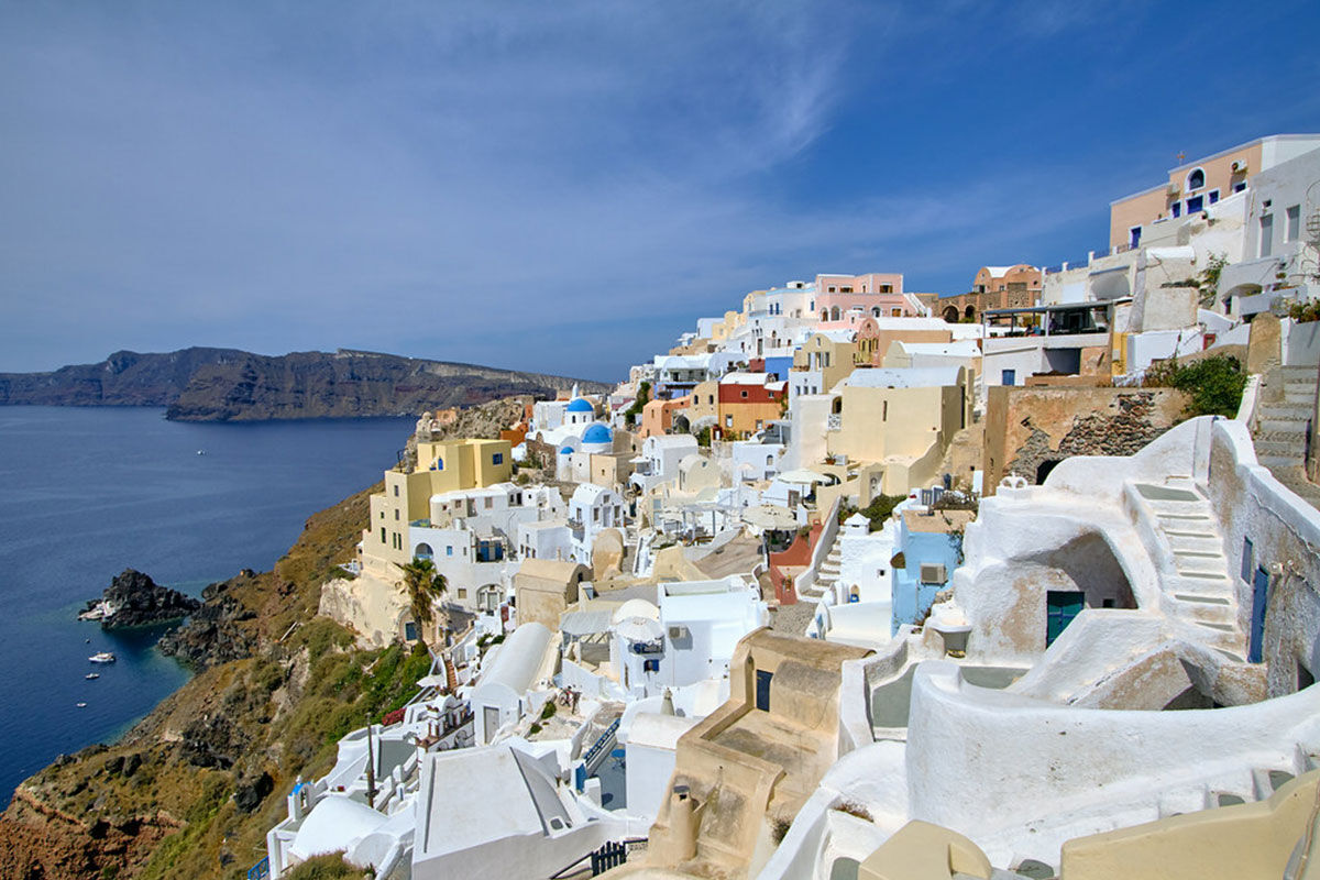 <b>Ikies Traditional Houses, Oia</b> - Comprised of 11 romantic guesthouses, Ikies is the perfect getaway for couples to relax and enjoy views of the Caldera and volcano. All suites have terraces, and their services department can help arrange sailing excursions, scuba diving or sight-seeing tours.