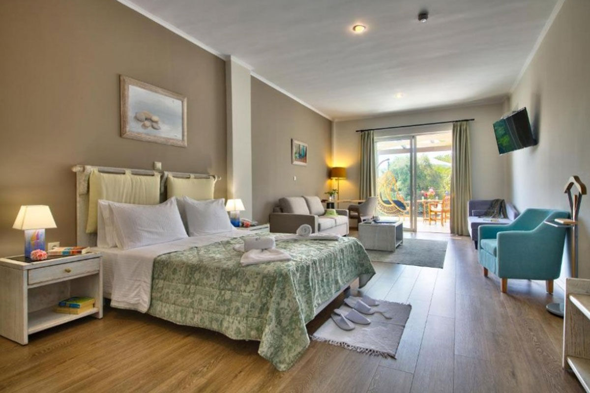 <b>Paxos Club Resort & Spa, Gaios</b> - Only a 15-minute walk to both the lively town and the ancient Cistern of Gaios, the Paxos Club Resort & Spa is conveniently located while remaining secluded and hidden by lush greenery. The rooms are simple and homey, the restaurant has an old-world feel with its stone wall and wooden beamed ceilings, and the pool has sun loungers with parasols.