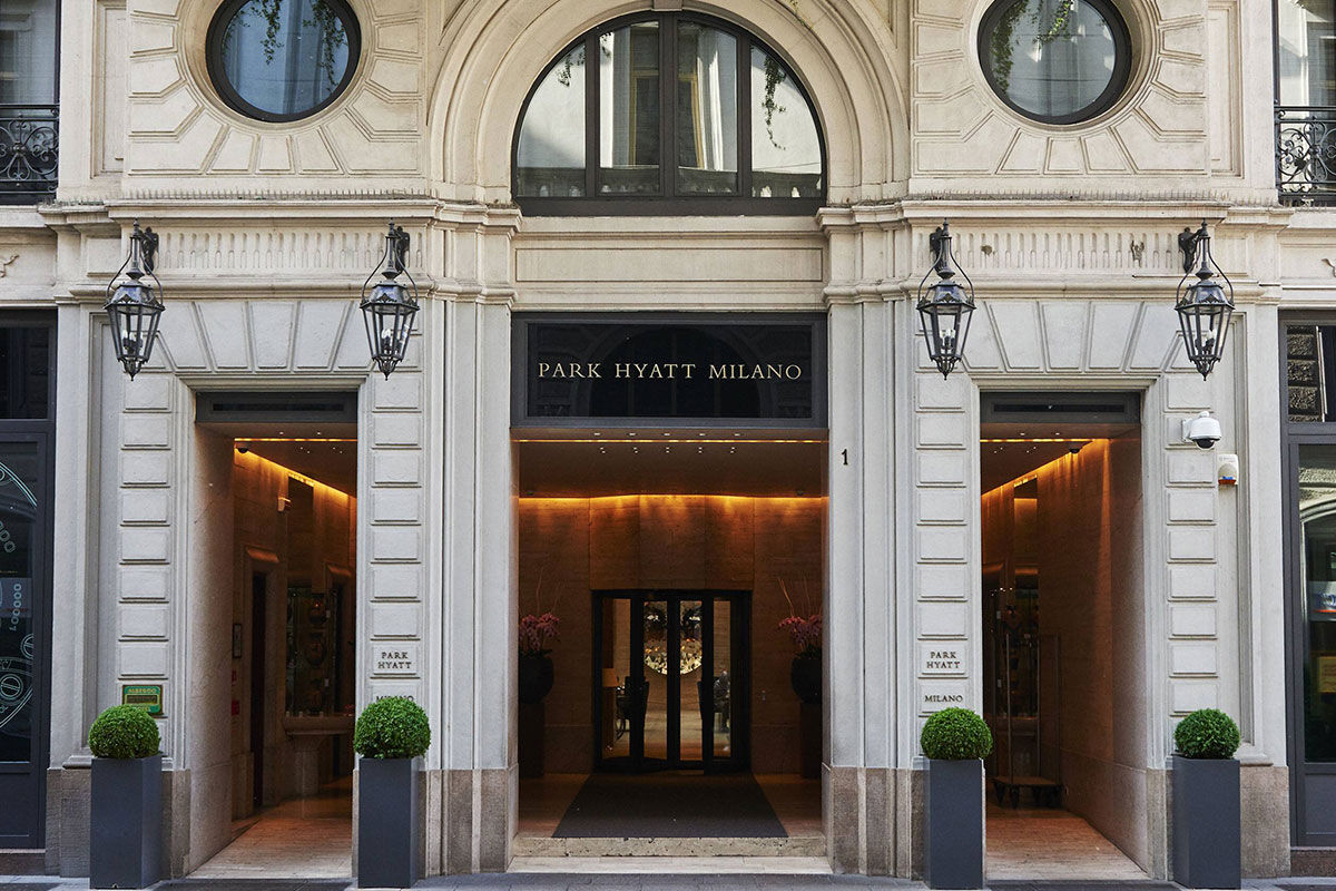 <b>Park Hyatt Milan</b> - In the heart of the fashion district, the Park Hyatt Hotel embraces its surroundings and welcomes guests with refined style and designer furnishings. With a Michelin starred restaurant and sleek café, Hyatt boasts of elevated dining if you’re feeling peckish.