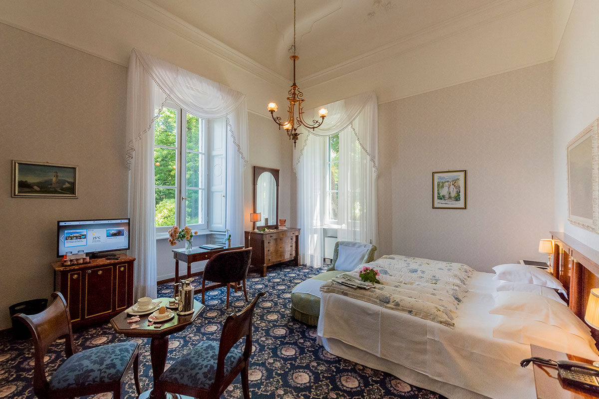 <b>Grand Hotel Villa Serbelloni, Bellagio</b> - Circa 1850, the Grand Hotel Villa Serbelloni is a prestigious historic hotel set on a promontory extending into Lake Como. The rooms are ornate with antique furnishings; the property boasts two restaurants and three bars; the pool rests below the magnificent mountain views.