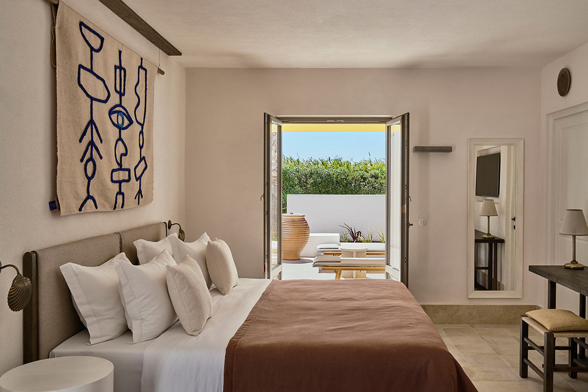 <b>Parilio, Naoussa</b> - With smooth architectural lines, warm minimalist décor and cacti planted throughout the property, Parilio is a 33-suite retreat inspired by Paros’s landscape and culture. Guests can explore the secluded, pine-fringed coves or nearby white-washed fishing villages for the slow rhythms of Cycladic life.