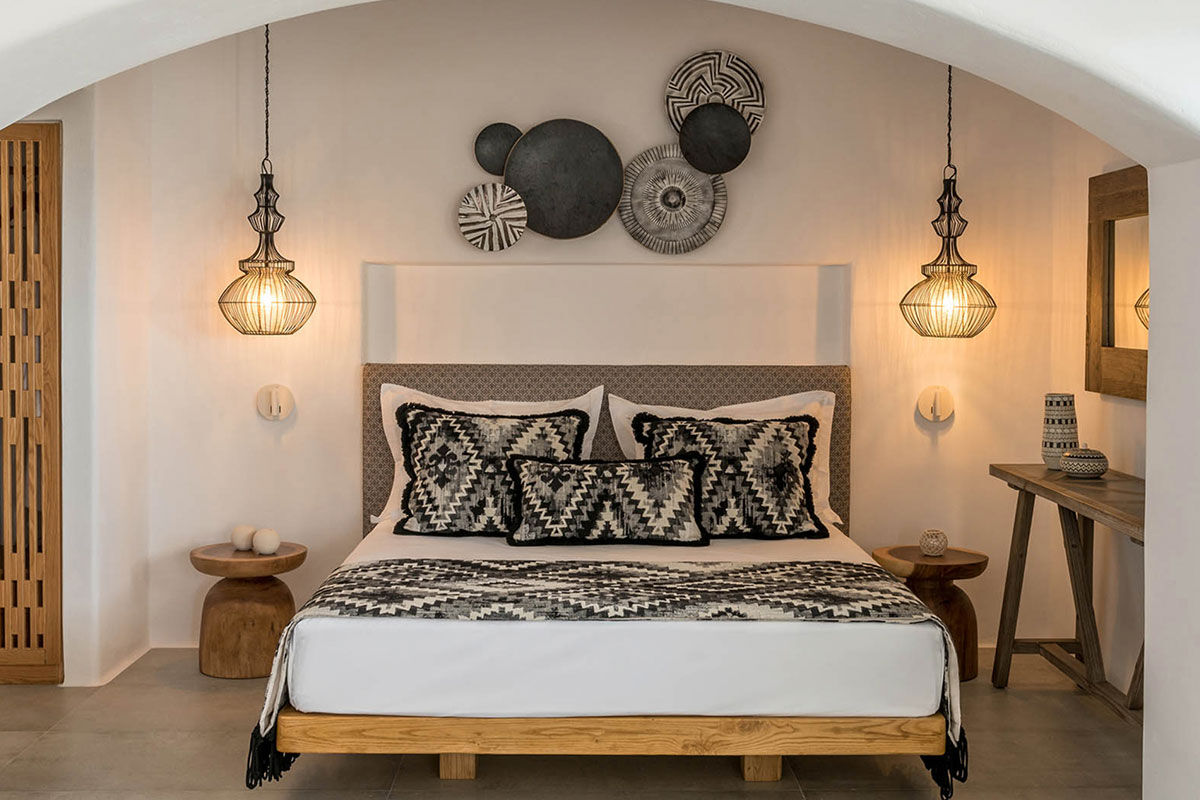 <b>Virtu Suites, Agios Prokopios</b> - Steps from the sand of Agios Prokopios Beach, the Virtu Suites is luxurious living with a relaxed bohemian style. The poolside bar and restaurant have woven umbrellas, and the hanging chairs provide ample views of the sea.