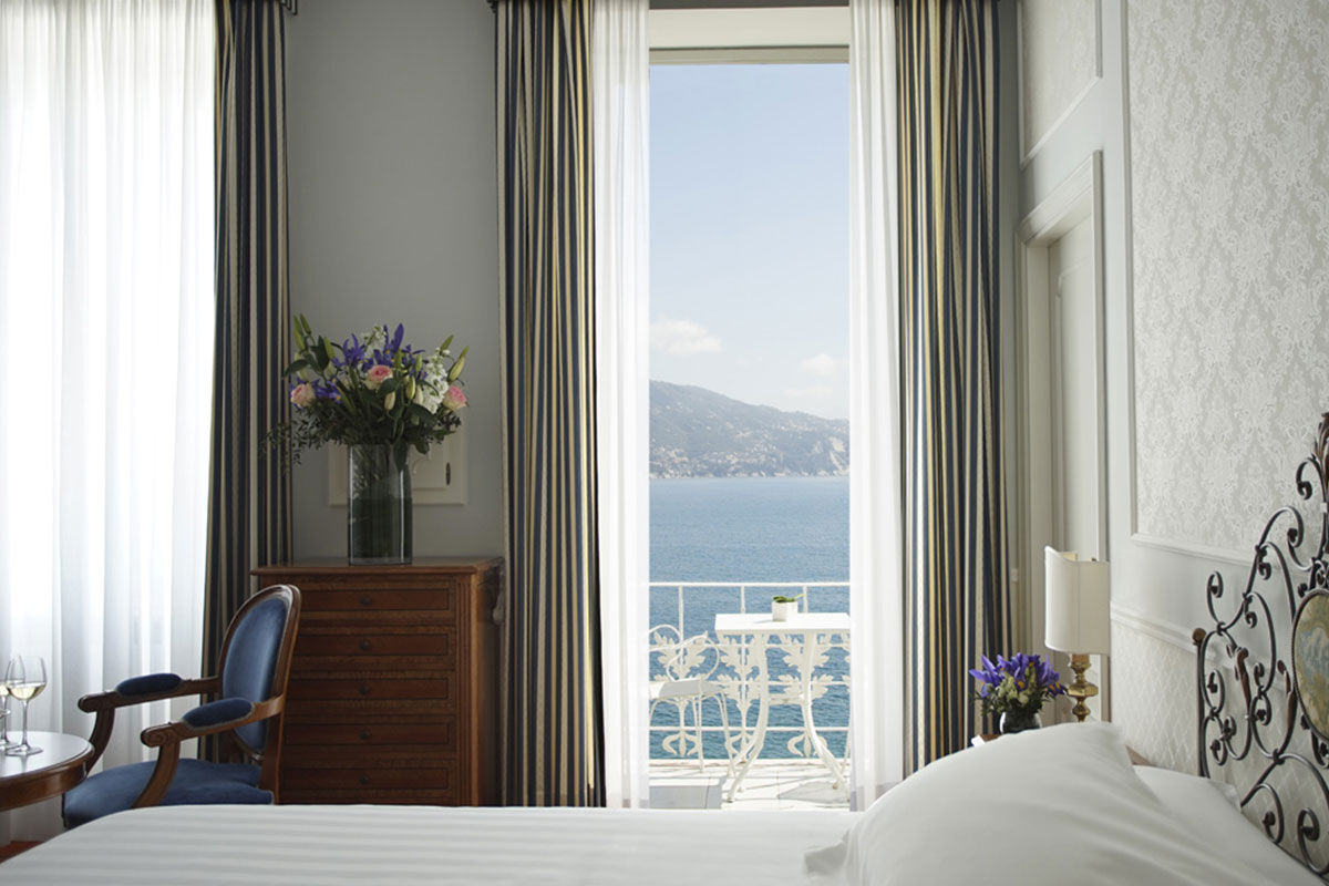 <b>Grand Hotel Miramare, Santa Margherita</b> - Across the road from the beach sits this 1903 art nouveau building that houses the Grand Hotel Miramare. With wooden floors and chandeliers, frescos and terraces, landscaped garden and elegant restaurant, this hotel is refined and posh.