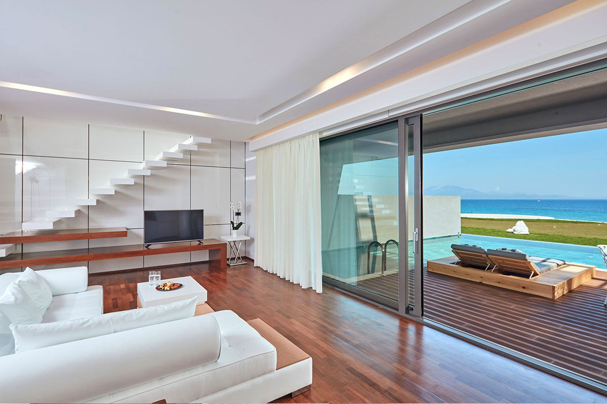 <b>Lesante Blu Exclusive Beach Resort, Zakynthos</b> - Indulge yourself with the luxuries that Lesante Blu has to offer: an infinity pool, open-air restaurant with panoramic views and contemporary rooms overlooking the secluded Katragaki beach. This posh adults-only hotel also includes three bars as well as a hammam, hair salon and tennis court.