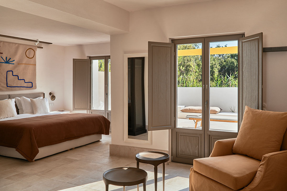 <b>Parilio, Naoussa</b> - With smooth architectural lines, warm minimalist décor and cacti planted throughout the property, Parilio is a 33-suite retreat inspired by Paros’s landscape and culture. Guests can explore the secluded, pine-fringed coves or nearby white-washed fishing villages for the slow rhythms of Cycladic life.
