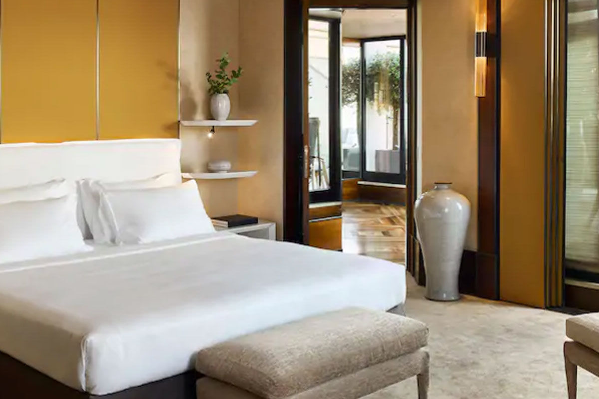 <b>Park Hyatt Milan</b> - In the heart of the fashion district, the Park Hyatt Hotel embraces its surroundings and welcomes guests with refined style and designer furnishings. With a Michelin starred restaurant and sleek café, Hyatt boasts of elevated dining if you’re feeling peckish.