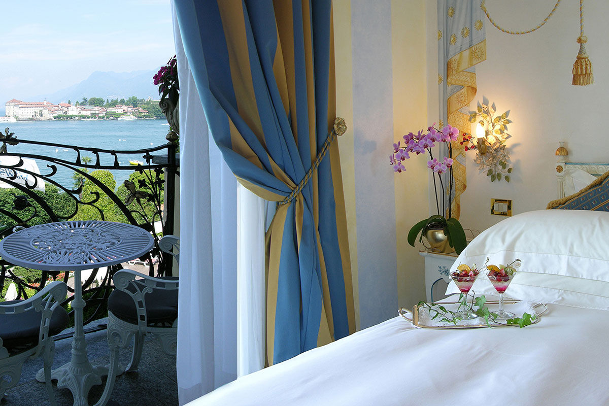 <b>Villa e Palazzo Aminta, Stresa</b> - Set in a lavish, epoque mansion that’s surrounded by gardens, Villa e Palazzo Aminta has a private beach, two stylish restaurants and a cave spa. With antique furnishings and ornate, fresco-lined rooms, this luxurious villa feels exclusive and glamorous.