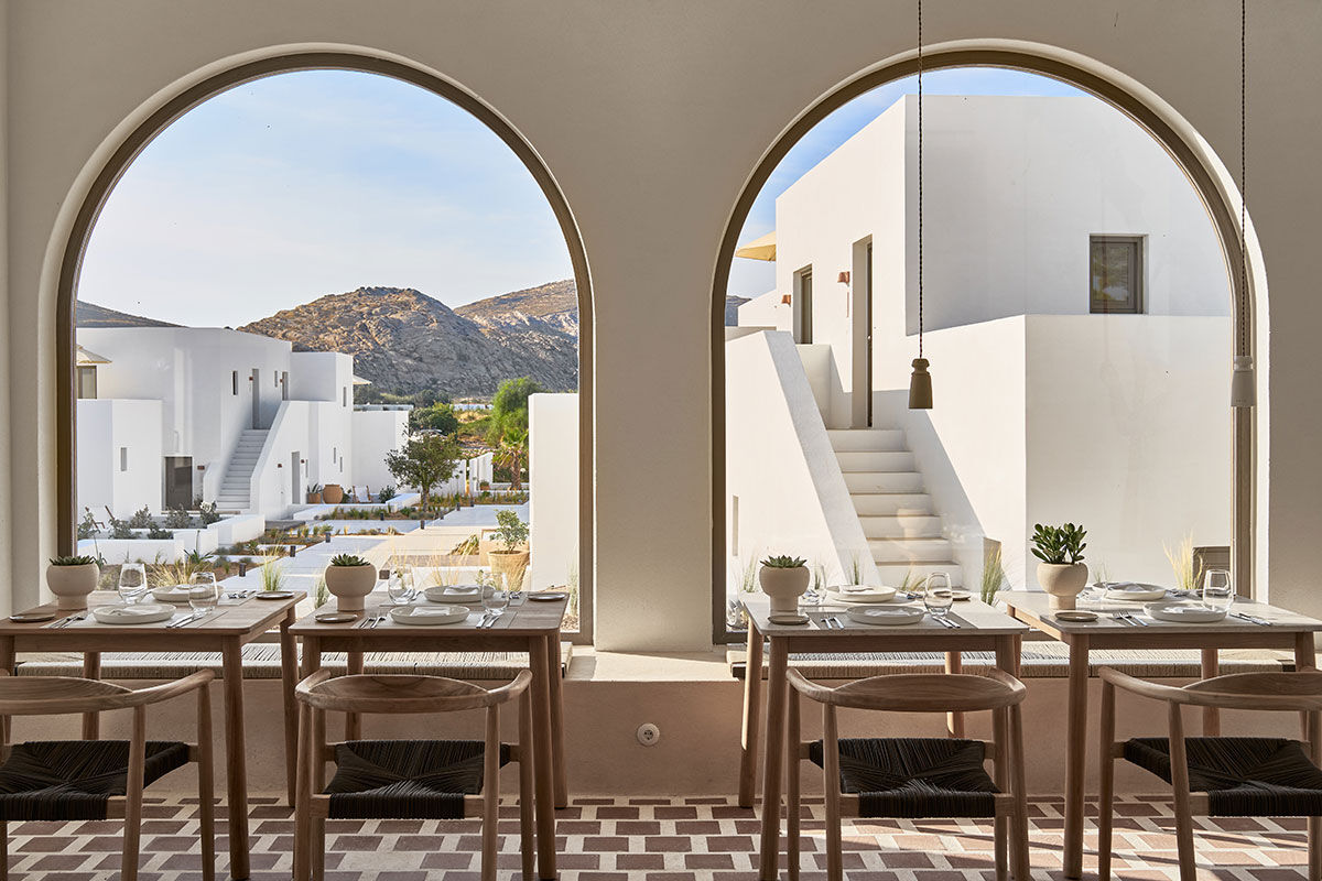 <b>Parilio, Naoussa</b> - With smooth architectural lines, warm minimalist décor and cacti planted throughout the property, Parilio is a 33-suite retreat inspired by Paros’s landscape and culture. Guests can explore the secluded, pine-fringed coves or nearby white-washed fishing villages for the slow rhythms of Cycladic life.