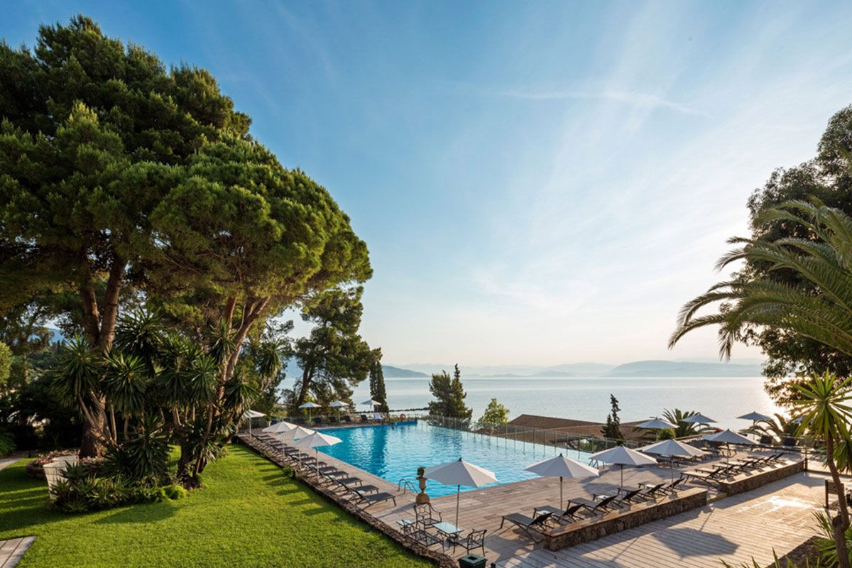 <b>Kontokali Bay Resort & Spa, Kontokali</b> - Kontokali Bay Resort & Spa offers guests a vacation free of stress; on site amenities include four restaurants (two on the beach), two bars, an outdoor saltwater pool, spa, sauna and two beaches. The rooms are airy and have an oceanlike palette as well as spanning views of the Ionian Sea coast.