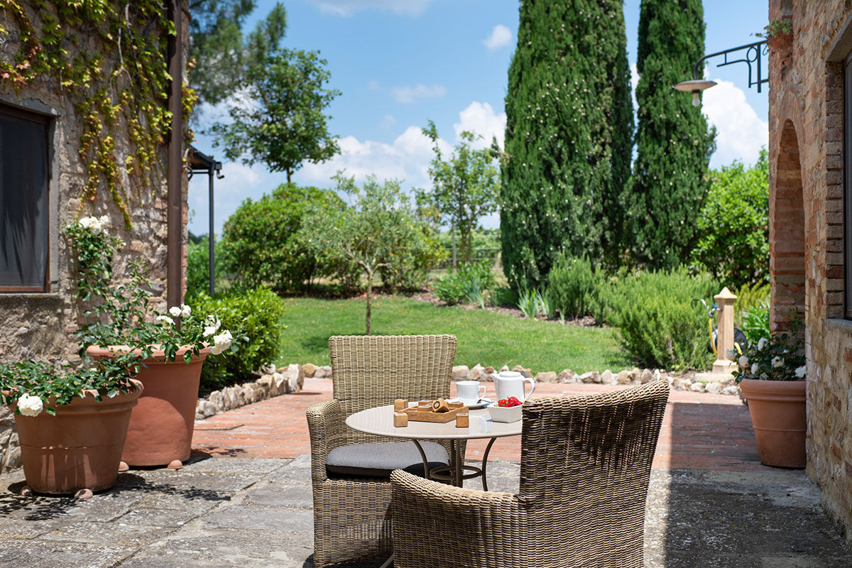 <b>Locanda di Piazze</b> - This stone farmhouse circa 1540 has been transformed into a rustic-chic hotel with surrounding gardens, sundeck and pool with panoramic views. With a high-end regional restaurant on site, there may be no need to venture off the garden terrace at all.