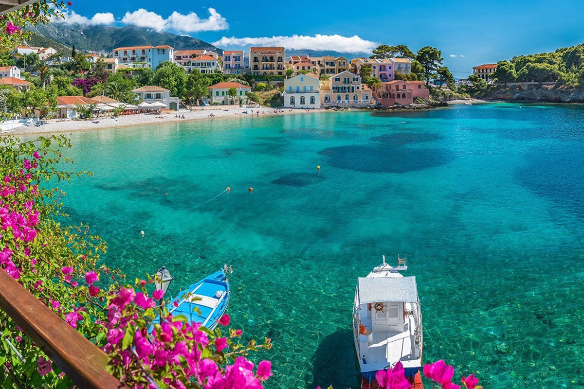 <b>Emelisse Art Hotel, Kefalonia</b> - With chunky teak furniture and neutral coloring, minimalist rooms in the Emelisse Art Hotel are charming, comfortable and have spanning sea views. The villas are nestled into landscaped grounds and feature tennis courts and swimming pools as well as an open-air cinema, and private rocky beach for guests to enjoy.