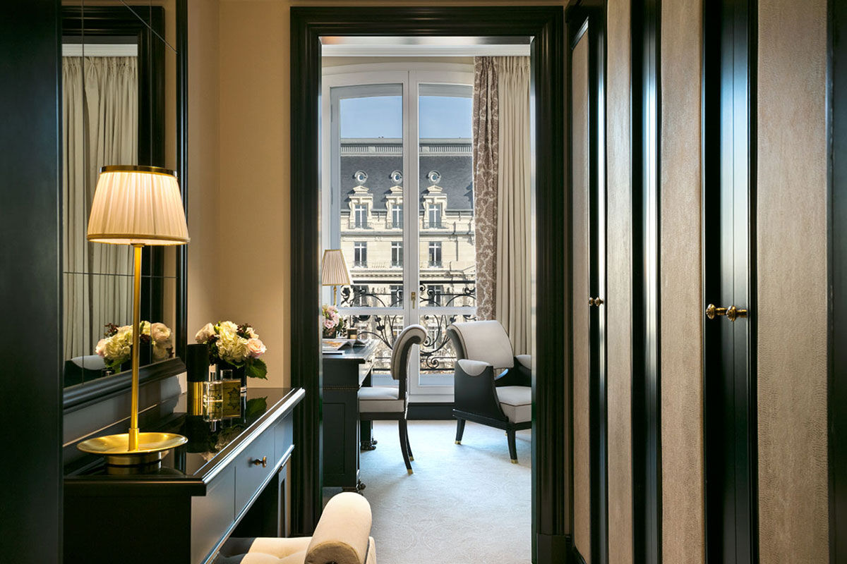 <b>Hotel Barriere Le Fouquet’s</b> - Only a 2-minute walk from the Avenue des Champs-Elysees, this upscale and moody hotel is set in a grand Napoleon III building, beckoning all who walk by. The curtains are velvet and silk, the pool features dark, stately pillars, and the luxurious rooms show off their mahogany woodwork and precious leathers.