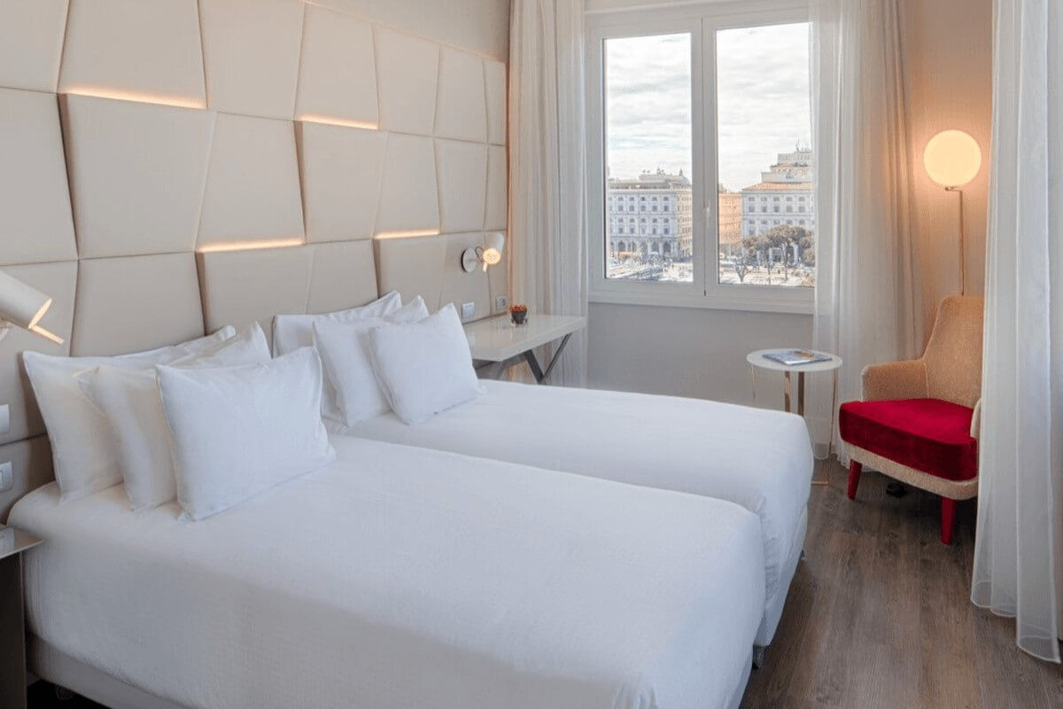 <b>NH Collection Roma Palazzo Cinquecento</b> - Featuring its own Roman ruins in the front garden and with a rooftop terrace, bar and al fresco restaurant, this boutique hotel is upmarket with hints of the past. Located next to the Roma Termini train station and overlooking the Piazza dei Cinquecento, it’s only steps away from top sights!