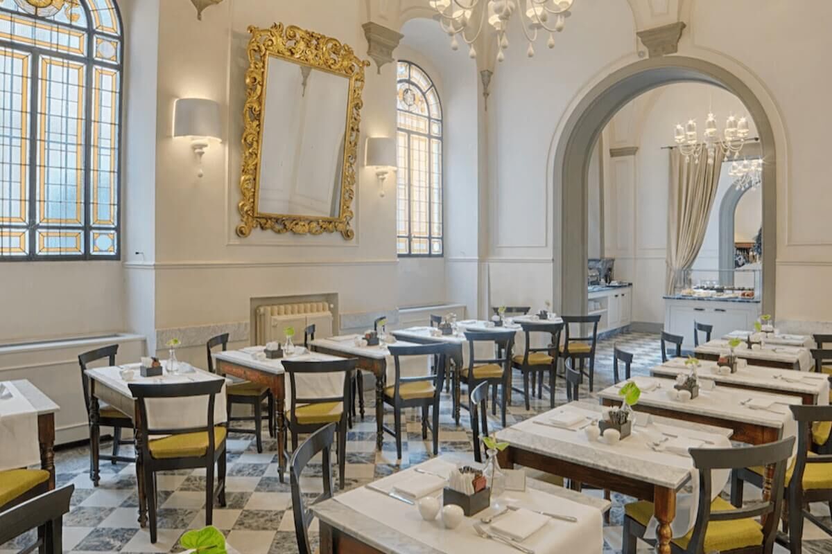 <b>NH Collection Firenze Porta Rossa</b> - Less than a 10-minute walk to multitudes of historic sights, this charming boutique hotel is housed within a 13th century tower. With four-poster beds, marbled floors, and a tasteful mix of traditional and modern furnishings, this artfully decorated hotel is a feast for the eyes.