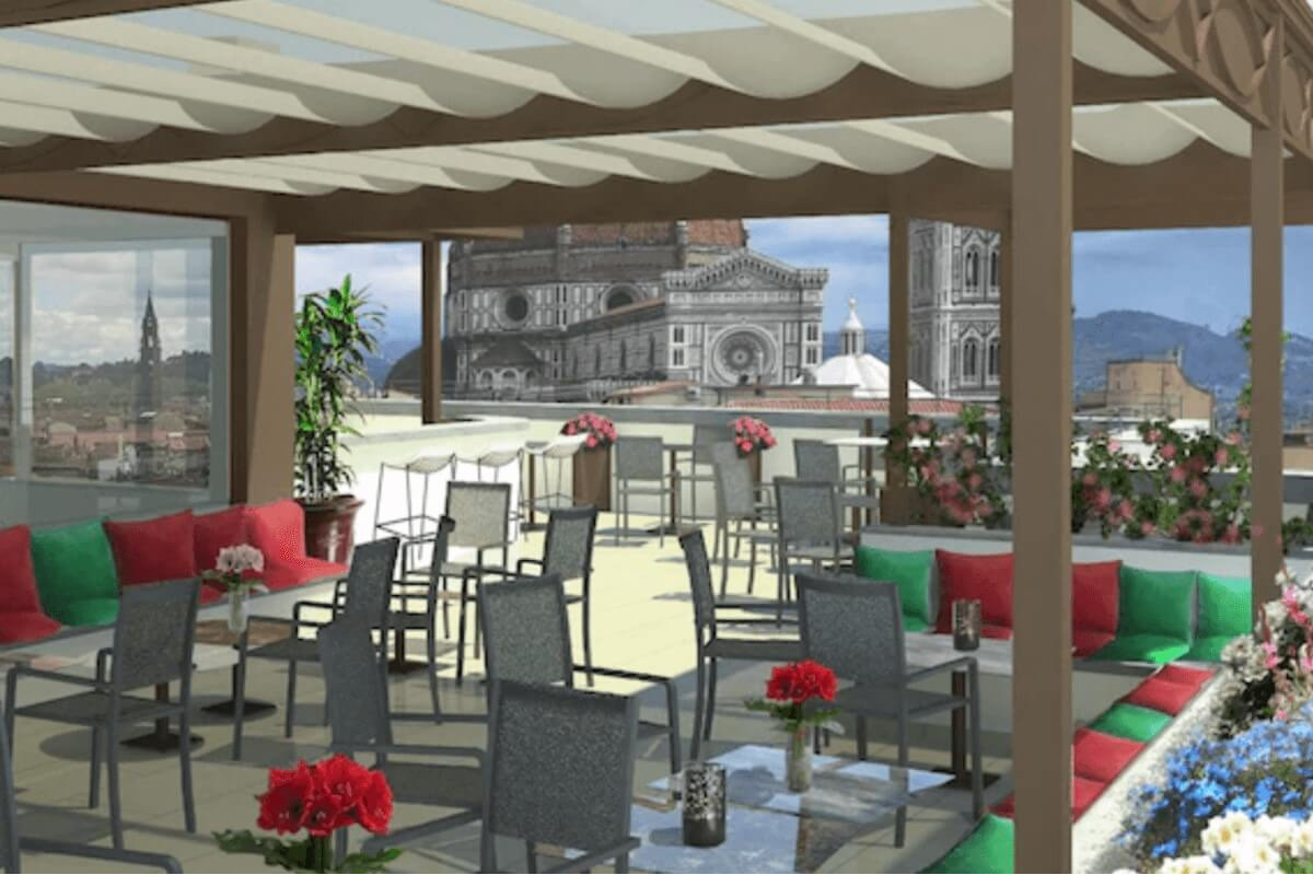 <b>NH Collection Firenze Palazzo Gaddi</b> - Set inside a historical Renaissance palace, this boutique hotel features embellished frescoes and paintings from the late-baroque Florentine artist Ranieri de Pace. There’s a stunning rooftop bar with views of the Duomo, and easy access to Florence’s main attractions.